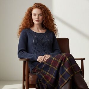 Maison Coupe Blue Long Sleeve Knit Sweater Size S